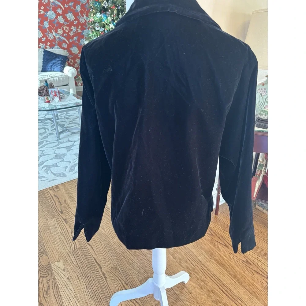 Preston And York Velour Black Blazer Jacket Sz 8 Academia‎